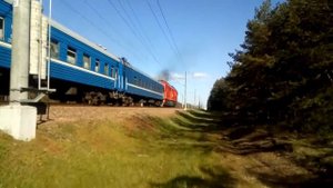 Тепловоз ТЭП70БС-120 с поездом №648 Минск - Гомель