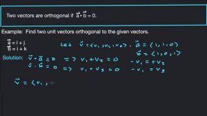 Find Unit Vector Perpendicular to Two Vectors :: Using Dot Product!