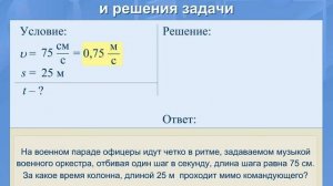 Анализ условия и оформление решения задачи. (Физика, 7 класс)