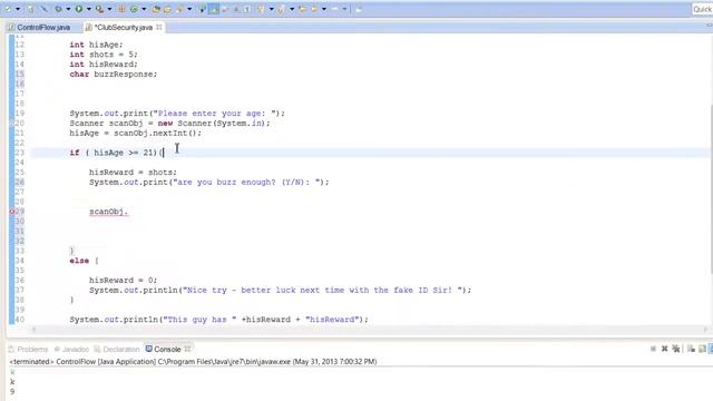 07 Java - Exercise 1 with If Else, Else if, Else, Nested if statements & Reading in character input смотреть онлайн