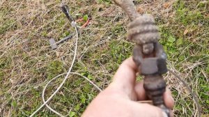 Летняя привязь для выпаса сельхоз животных, на пастбище.