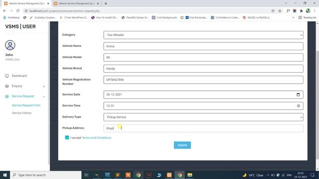 Vehicle Service Management System Using PHP V2.0 | PHPGurukul