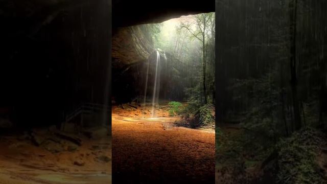 Rain Forest Cave Waterfall #naturesounds #focus #cave #cavesandcliffs #waterfall #rain