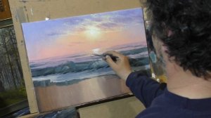 Морской пейзаж маслом, рассвет, волна, берег рисуем море вместе,  oilcolorpainting, seascapepaintin