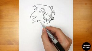 How To Draw FNF MOD Sonic EXE V2 - You can't run - Step by Step