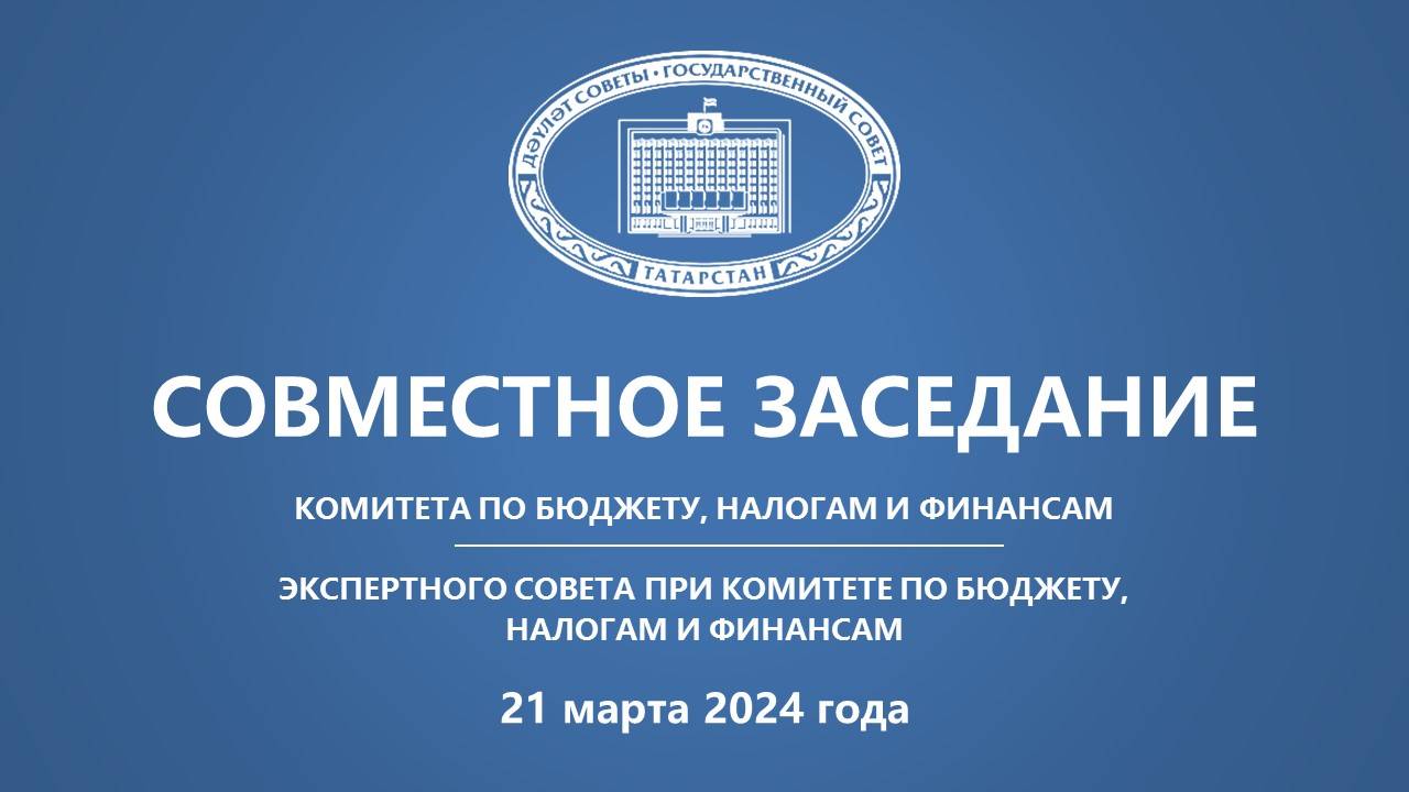 21.03.2024 Заседание Комитета ГС РТ по бюджету, налогам и финансам