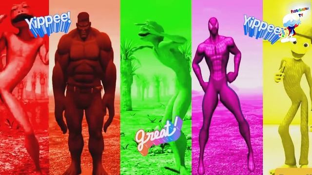 Челлендж разноцветные танцы инопланетянин против Халк против Человек паук смотреть онлайн