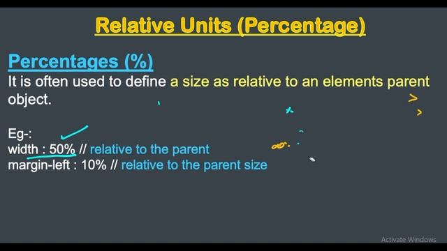Relative Units (Percentage) | Relative units css | Percentage % units CSS.