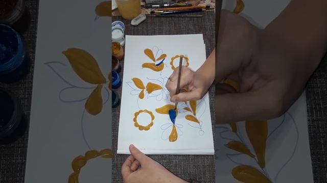 Рисуем, изучаем Шенкурскую роспись, урок 2 #чудороспись #детскийцент