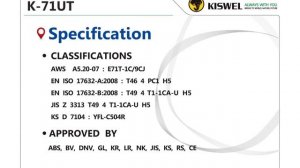 Порошковая проволока для сварки высокопрочной стали Кисвел / KISWEL (K-71UT)