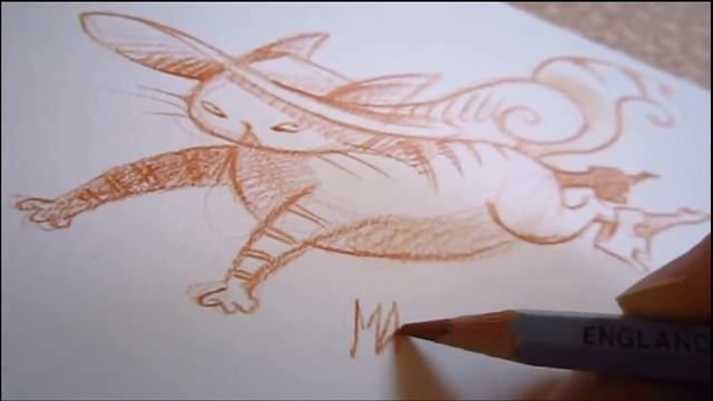Puss in boots - pencil speed drawing & digital color смотреть онлайн