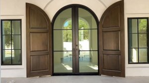 Beautiful Rounded Top Front Door | Luxe Steel Glass Door Custom made by Rhino | Los Angeles, CA