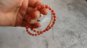 Бусы Коралл (натуральный камень) вставочки розовый опал ручная работа Зазеркалье