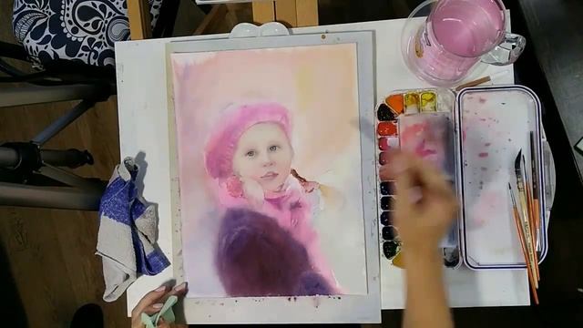Портрет акварелью по сырому часть 3 смотреть онлайн