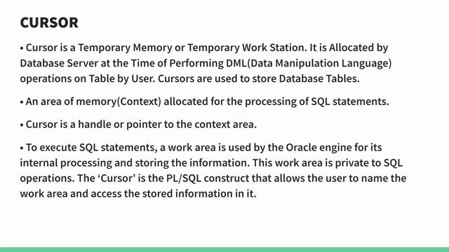 DBMS Unit 2 : Everything about PL/SQL  | SPPU