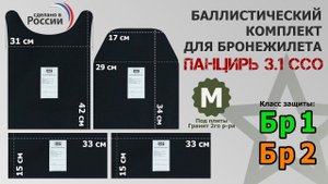 Баллистические пакеты для бронежилета Панцирь 3.1 от ССО размер М. Промо-ролик.