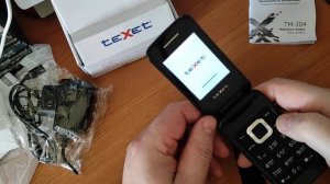 Распаковка — Мобильный телефон Texet TM-204