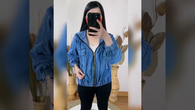 H2 5502 Jaket Bomber Hoodie Denim Adeline Blue