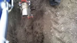 Мотоблок МоторСич , копка траншеи разобранной фрезой