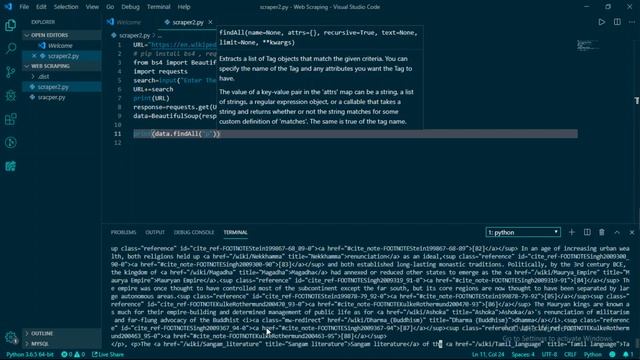 How to grab data from Wikipedia and store it with python. GitHub source code link too