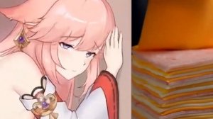 yae miko cheese slap meme