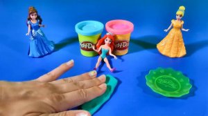 Play Doh Disney Princess MagiClip Dolls get Playdough Mermaid Tails Ariel Belle Princesas Magic Cli