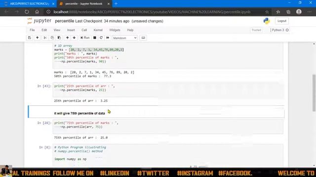 statistic python percentile | what is percentile | percentile kya hai ? смотреть онлайн