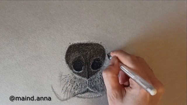 Хотела нарисовать только нос собаки, а получилась целая морда смотреть онлайн