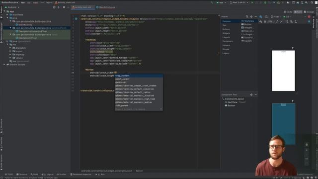 How to create a button in Android Studio(Java) - Beginner смотреть онлайн