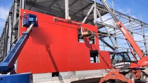 Монтаж стеновых сэндвич панелей 12м 2часть