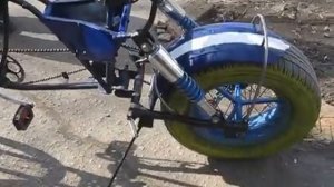 Самодельный байк из велосипеда .