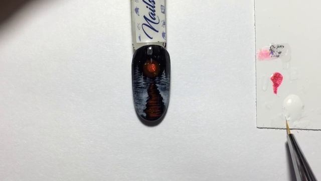 Новогодний дизайн ногтей. Зимние пейзажи на ногтях. Северное сияние на ногтях Nail tutorial