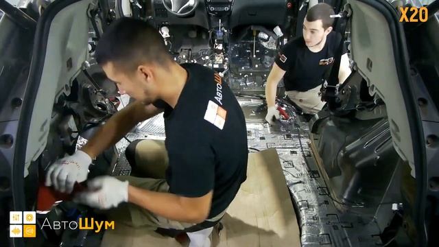 Шумоизоляция багажника с арками Nissan X-Trail T32 в уровне Премиум. АвтоШум.