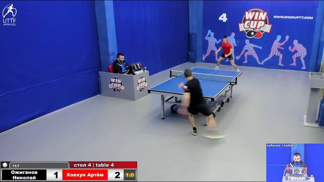 11:00 Ожиганов Николай 3-0 Ховхун Артём стол 4 ЮГ-1 03.02.22 смотреть онлайн