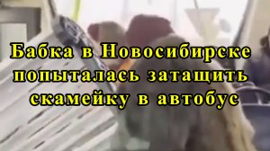 Бабка в Новосибирске попыталась затащить скамейку в автобус