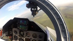 L-39 Albatros cockpit view low pass, acrobatics, landing