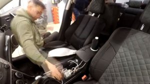 Мазда 6 07-12г. чехлы Автопилот Ромб Алькантара. Установка чехлов с подшивкой на Мазда 6.