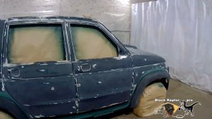 Покраска УАЗ Патриот в изумрудный Раптор с полной обработкой.