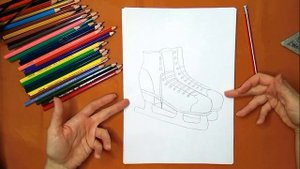 Как нарисовать коньки. Онлайн-школа рисования "Малевашки"