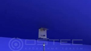 Крепление проволочного лотка ПЛМ OSTEC к потолку на шпильках ШП и крюков КППЛС при помощи пластин П