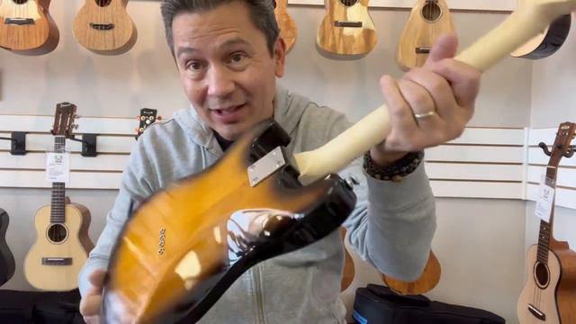 Risa ST432-SB Strat Style Solid Body Electric Ukulele Demo/Review at Aloha City Ukes смотреть онлайн