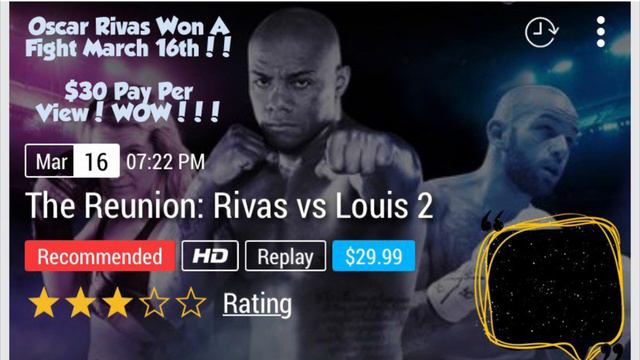 Oscar Rivas Got A Win March 16th But The Card Was A $30 Pay Per View WOW!! смотреть онлайн