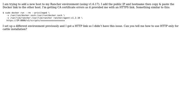 Rancher - HTTPS cert issue - installing cattle docker container смотреть онлайн