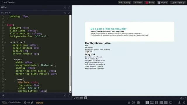 Responsive Price Card using HTML, SASS Only смотреть онлайн