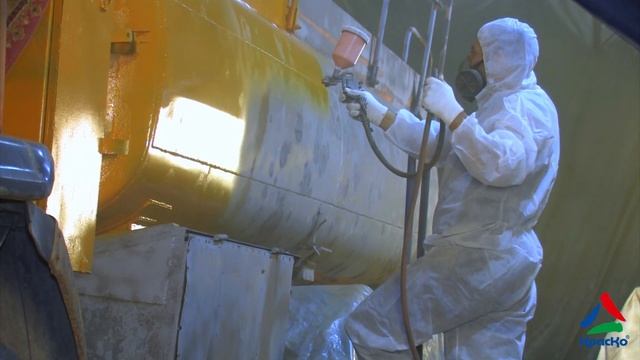 Полиуретановая краска по металлу Полиуретол. Окраска бензовоза