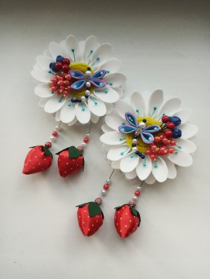 Заколки "Ягодная полянка". DIY