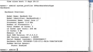 How to get the system information for MAC in terminal | Command line to get hardware info