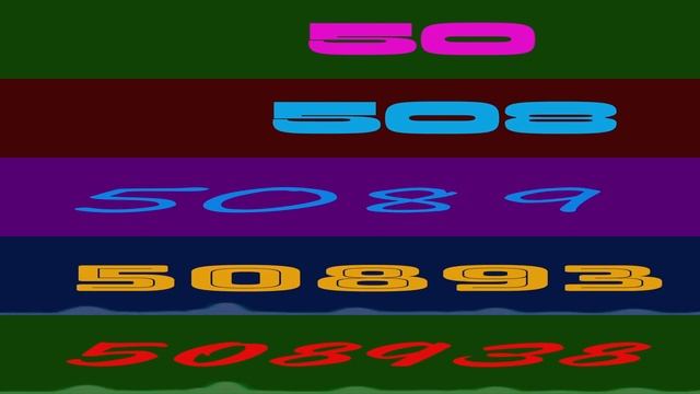 Numbers 0 to 100 1000 10000 100000 1000000 10000000