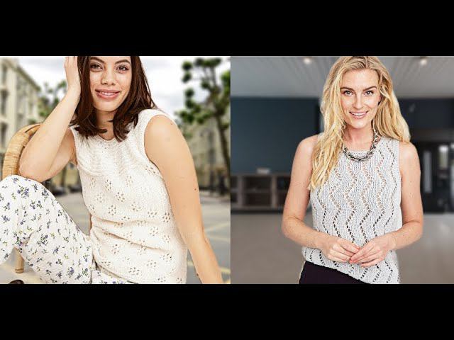 Простые и красивые топы спицами - .Simple and beautiful knitted tops
