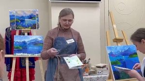 Благодарим Стрельцову Надежду - участницу мастер-класса по живописи в Пуровском музее.